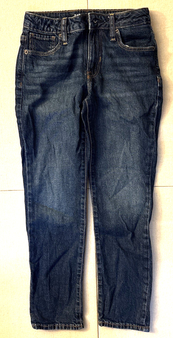 Gap Kids Girlfriend Jeans Size 10 Inseam 23 Denim Navy Blue Jeans